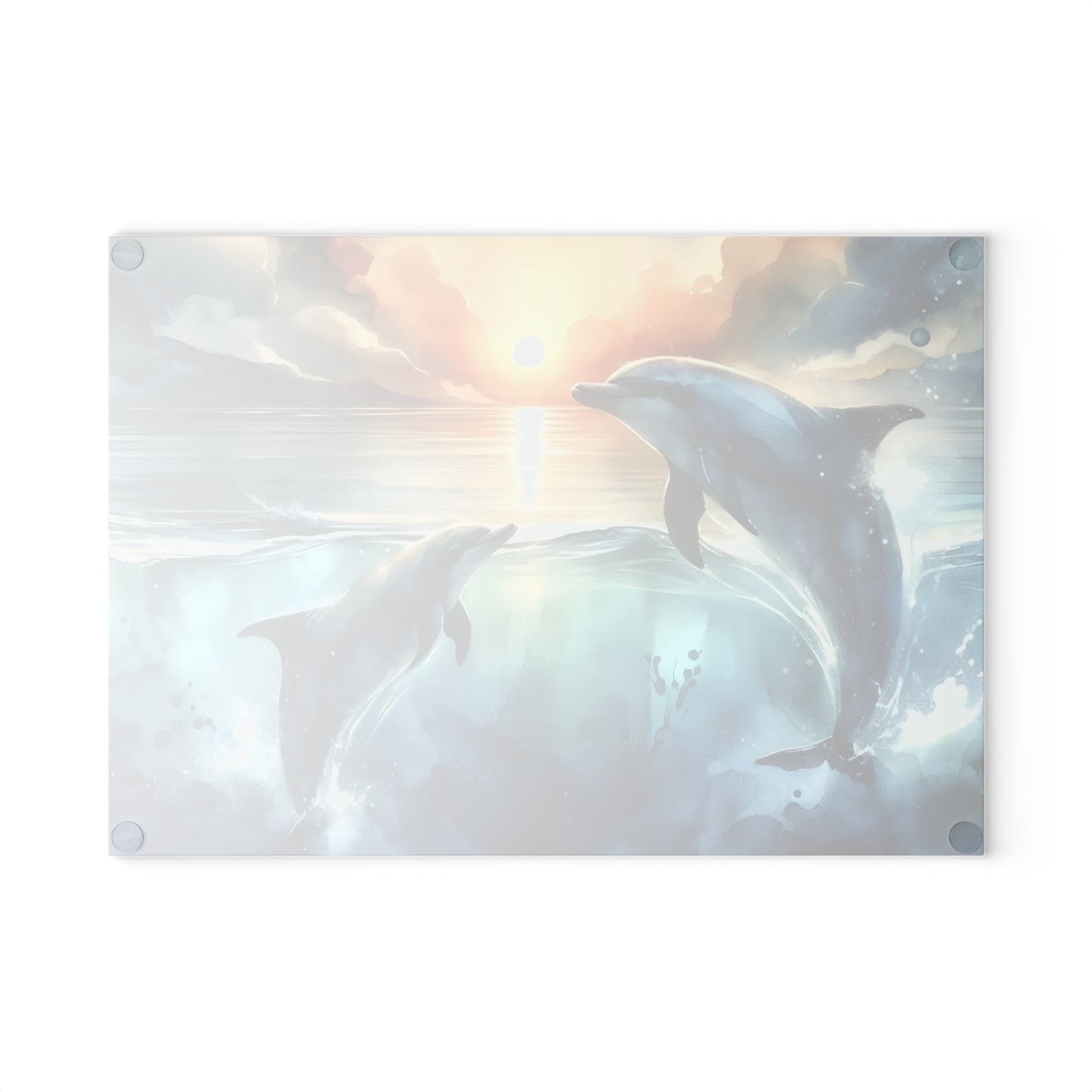 🌊🐬 Ocean Sunset Dolphins Cutting Board – Coastal Elegance for Your Kitchen 🐬🌊