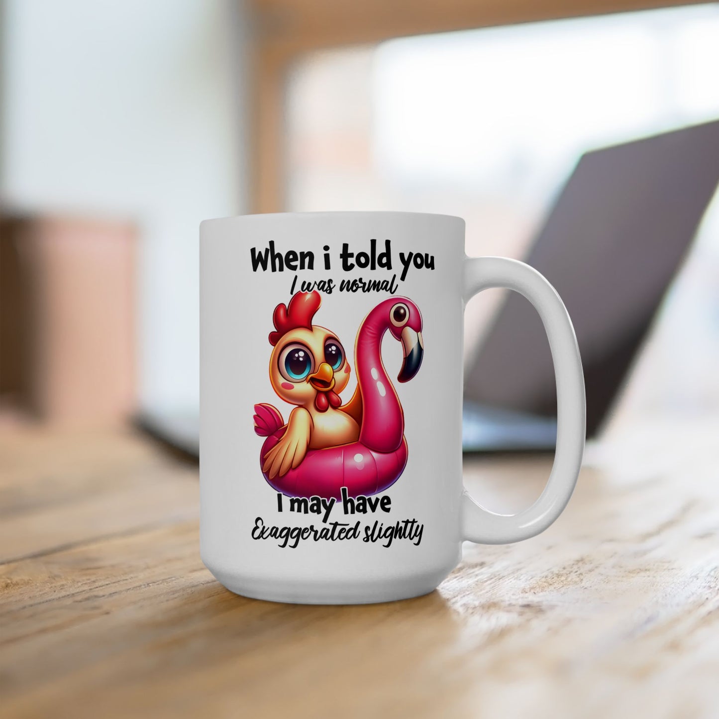 🐔 Yo era normal – Taza divertida de flamenco y pollo 🦩