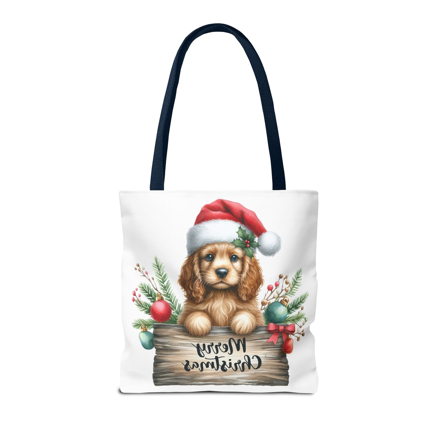 🐶 Cocker Spaniel “Merry Christmas” Tote Bag – Cozy Holiday Charm in Every Stitch 🎄