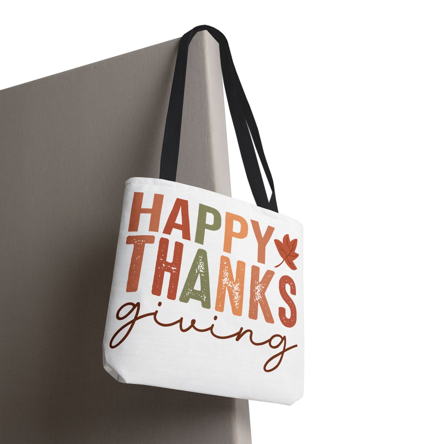 🍁 Rustic Happy Thanksgiving Tote Bag – Simple Charm for the Season 🍂🧡