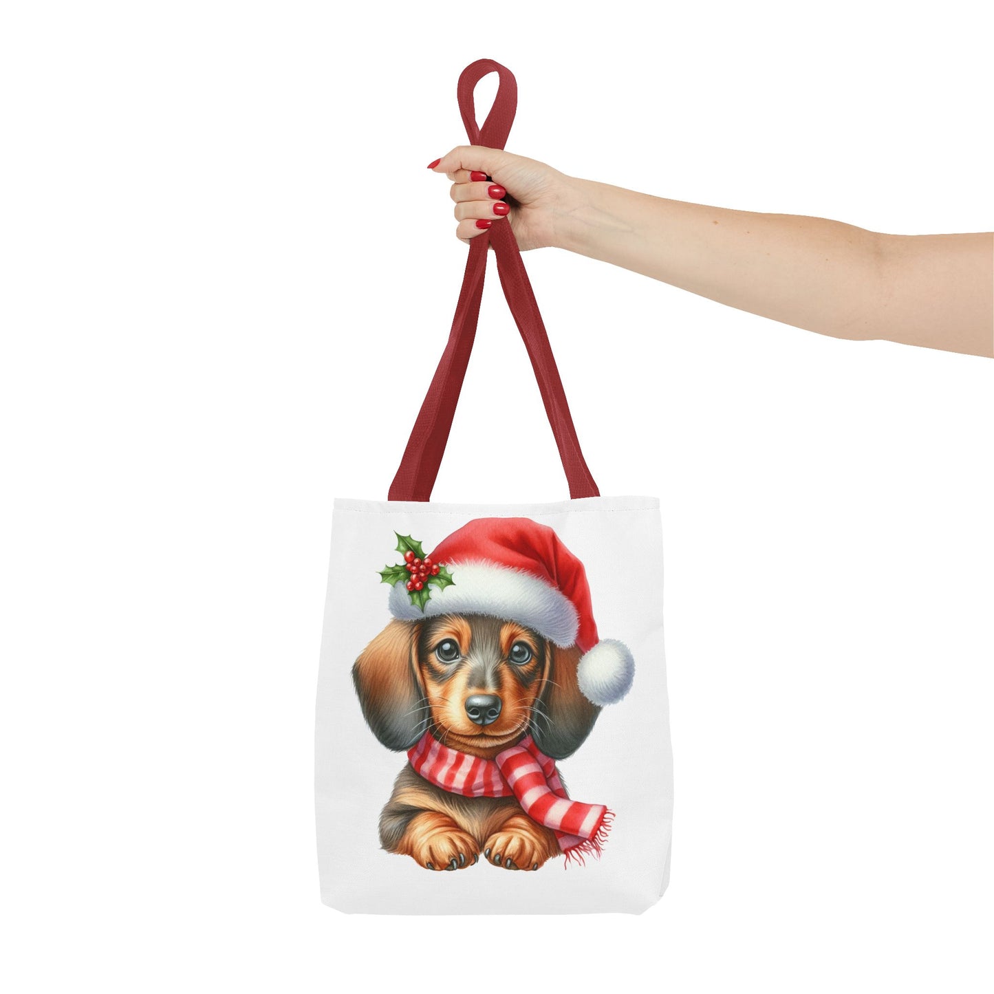 🎄 Dachshund Christmas Tote Bag – Festive Holiday Charm for Dog Lovers 🐾🎅