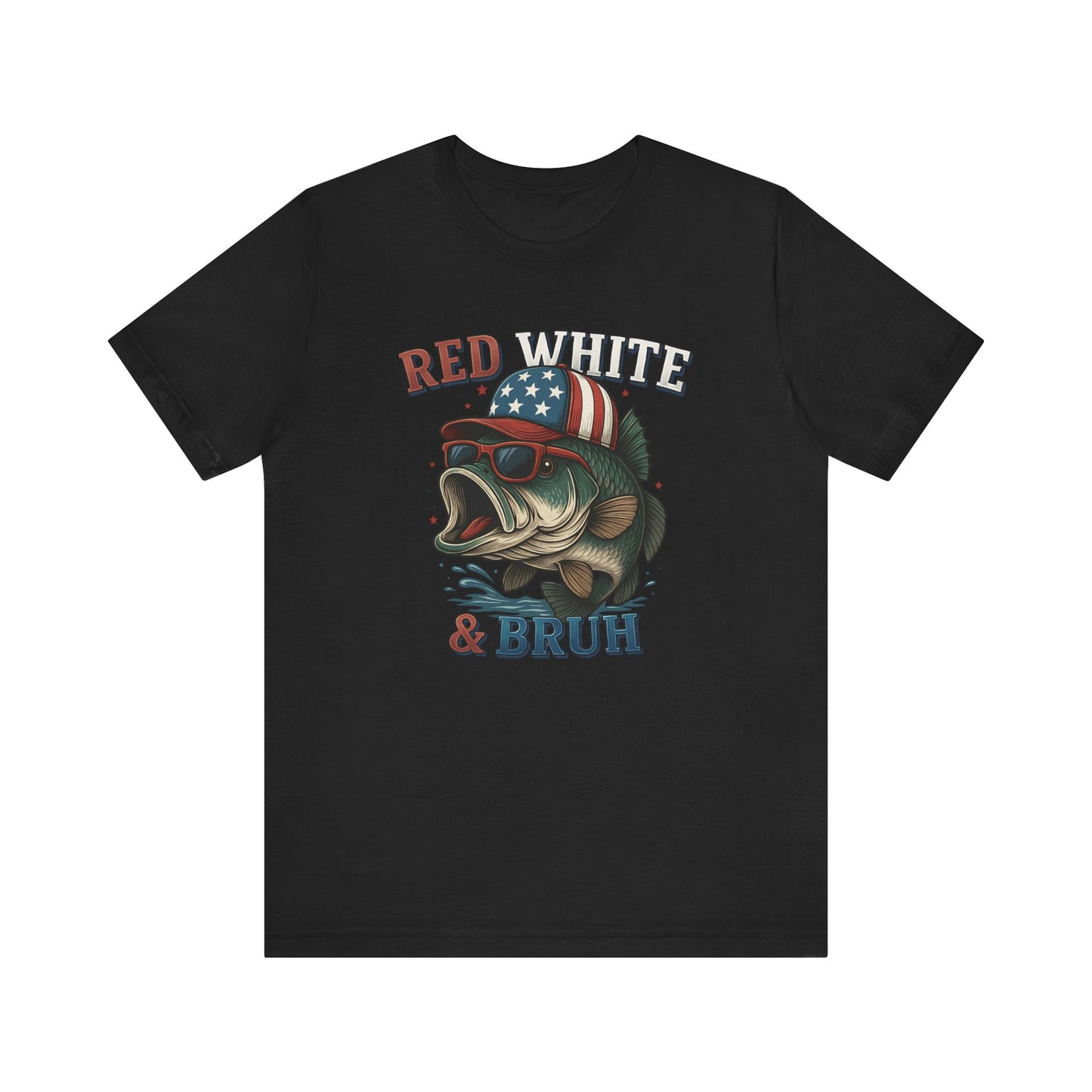 Divertida camiseta patriótica de pescado, con estampado rojo, blanco y negro, unisex, ideal para el 4 de julio, regalo para papá, ideal para barbacoas de verano.