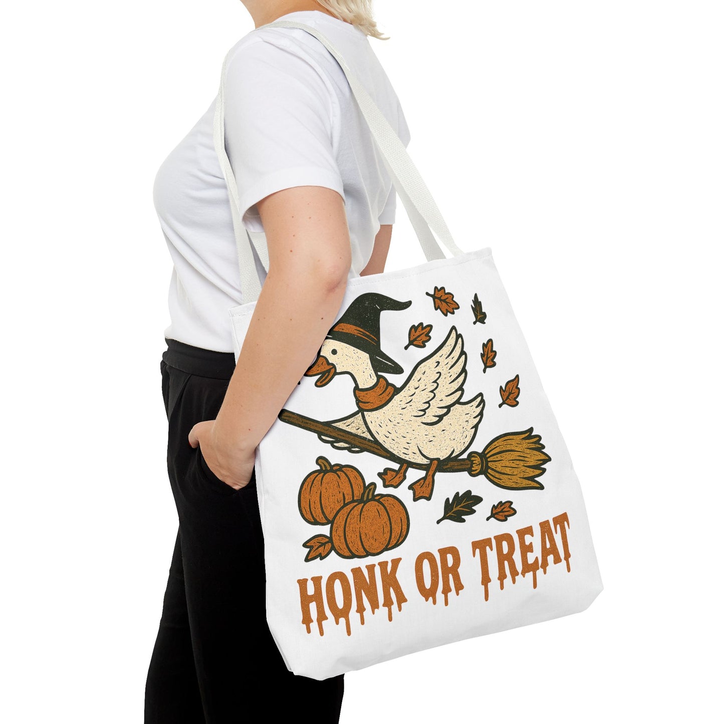 ๐ช Honk or Treat Goose Halloween Tote Bag โ Witchy Whimsy for Spooky Season ๐๐