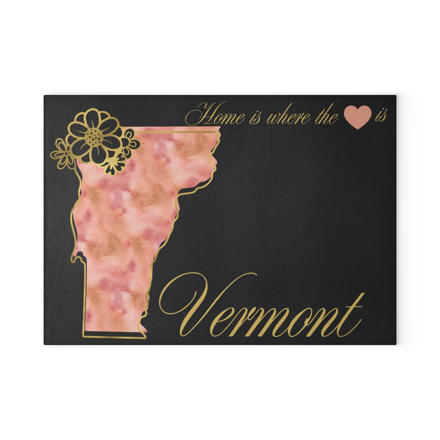 🍁 Vermont Floral State Cutting Board – Maple-Toned Charm for Cozy Kitchens 🌸