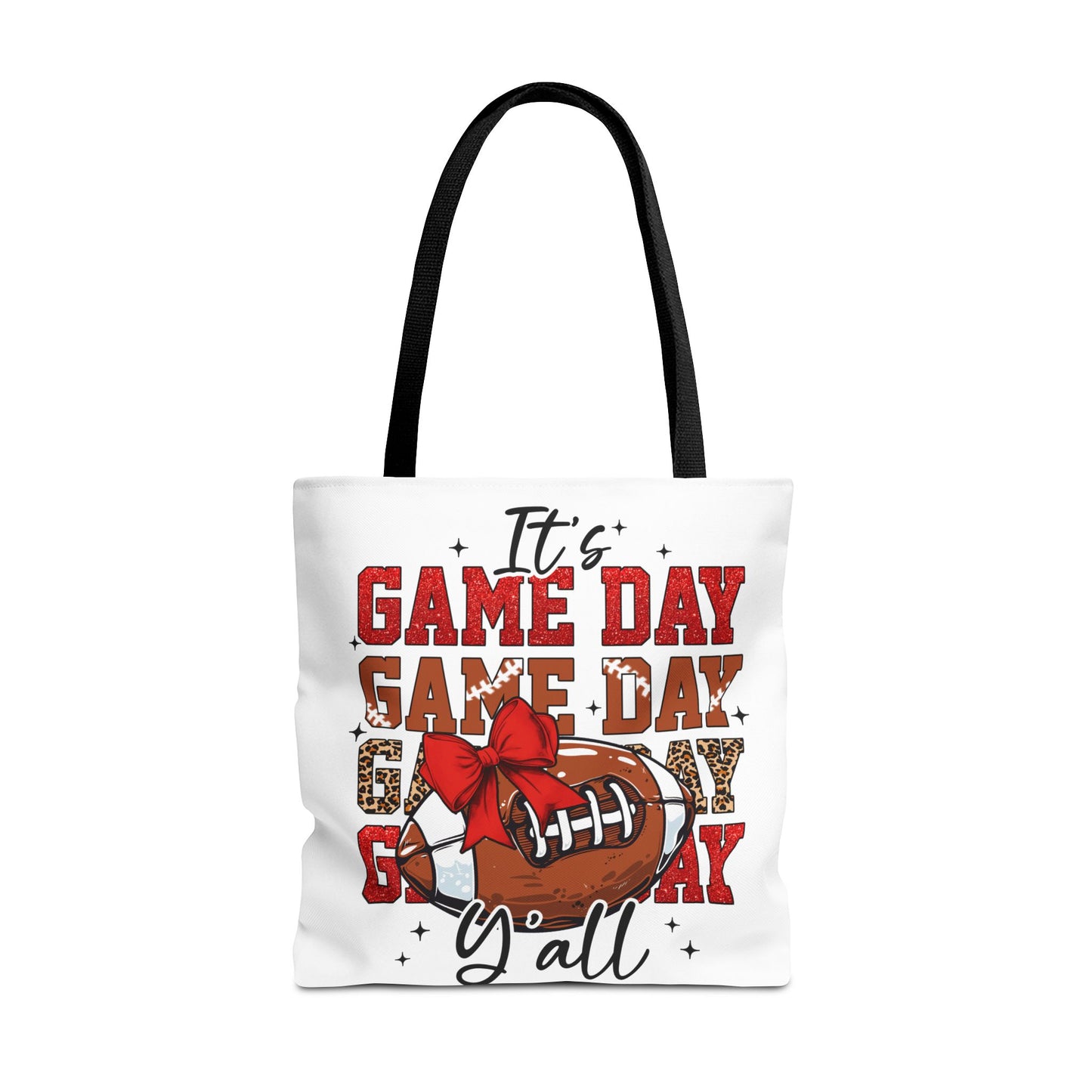 🏈 Game Day Red Bow Football Tote Bag – Sporty, Stylish, and Ready for Kickoff 🎀👜