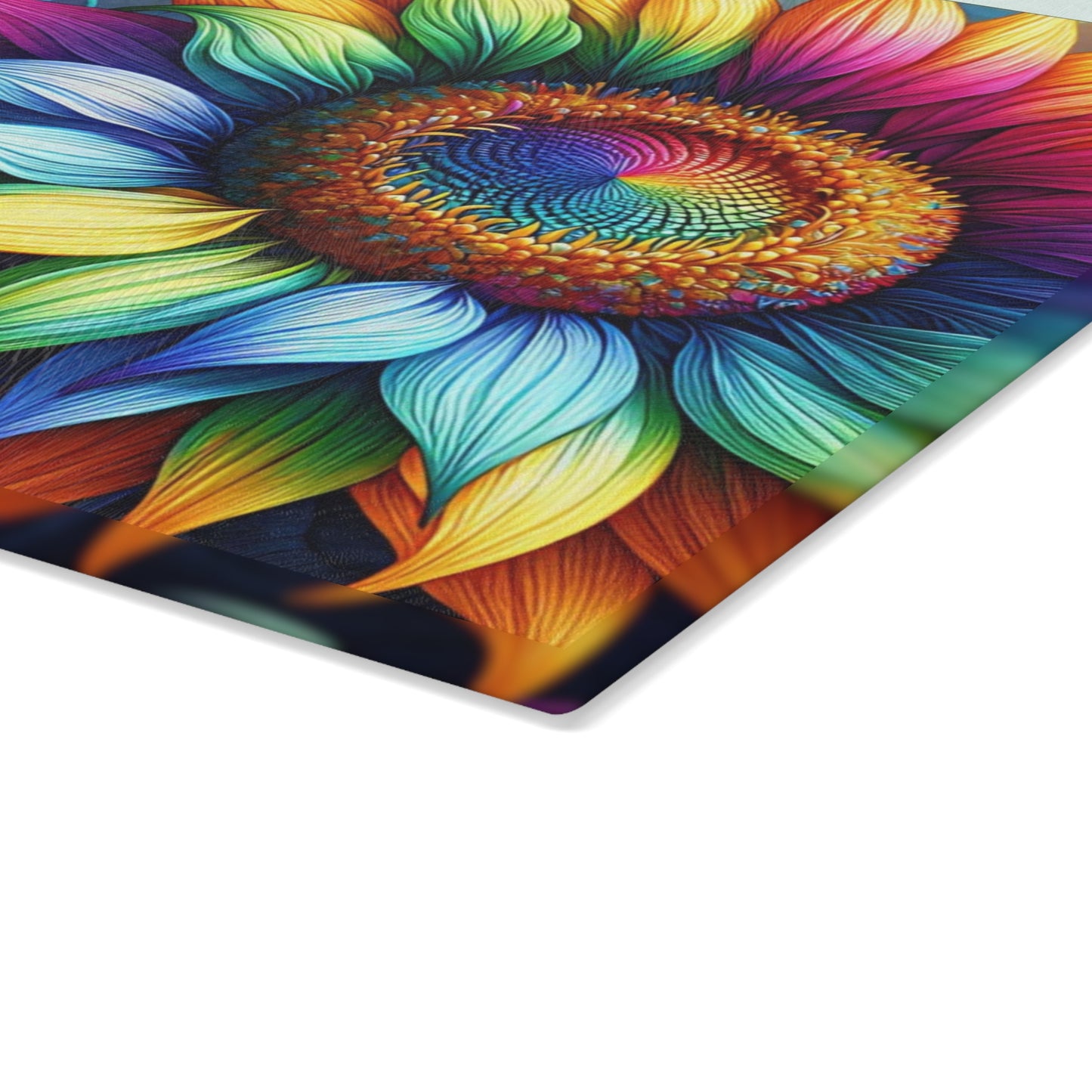 🌻🌈 Rainbow Sunflower Cutting Board – Vibrant Farmhouse Charm for Your Kitchen 🌈🌻