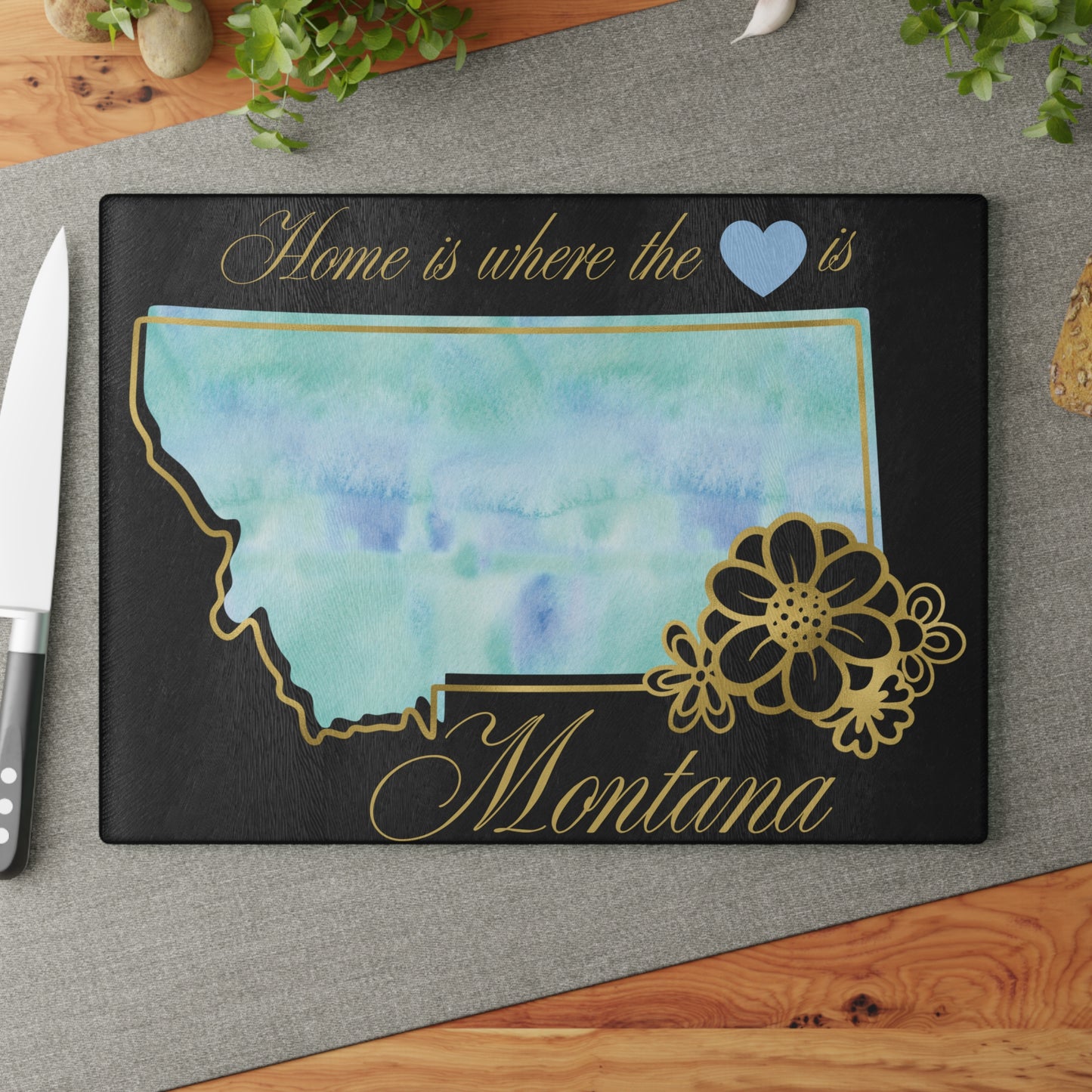 💙 Montana State Floral Cutting Board – Big Sky Beauty Meets Homegrown Charm