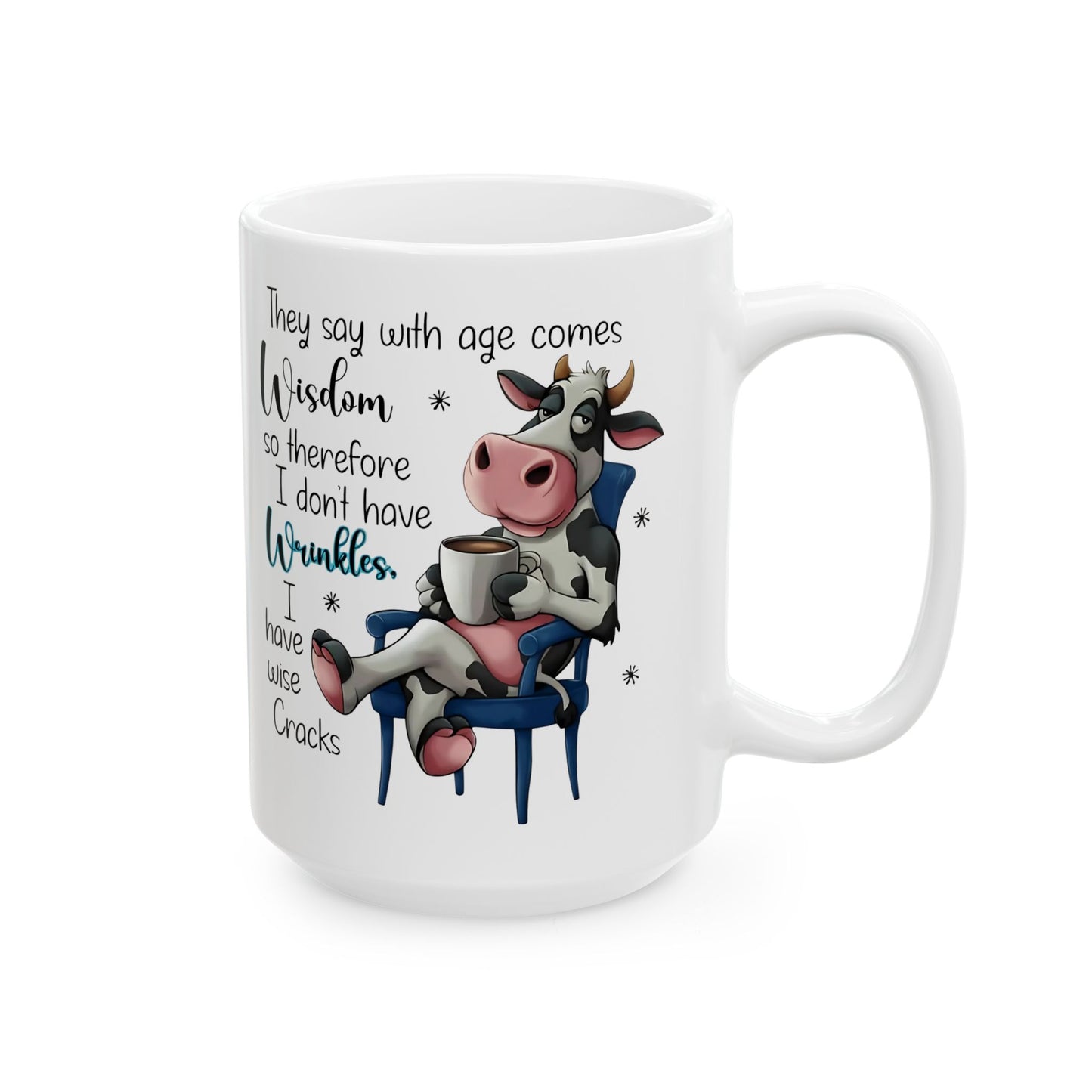 Taza de café, divertida taza de vaca, divertida taza de granja con frase tierna e ingeniosa, regalo perfecto para amantes del café, agricultores y amantes de los animales.