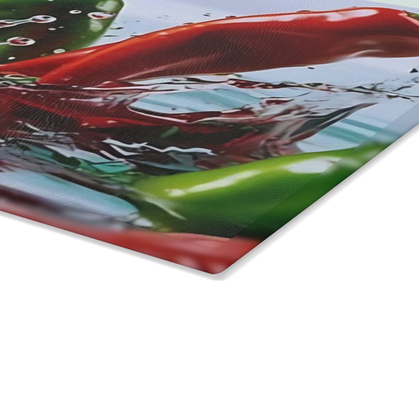 🌶️ Chili Pepper Splash Glass Cutting Board – Spicy Kitchen Vibes!