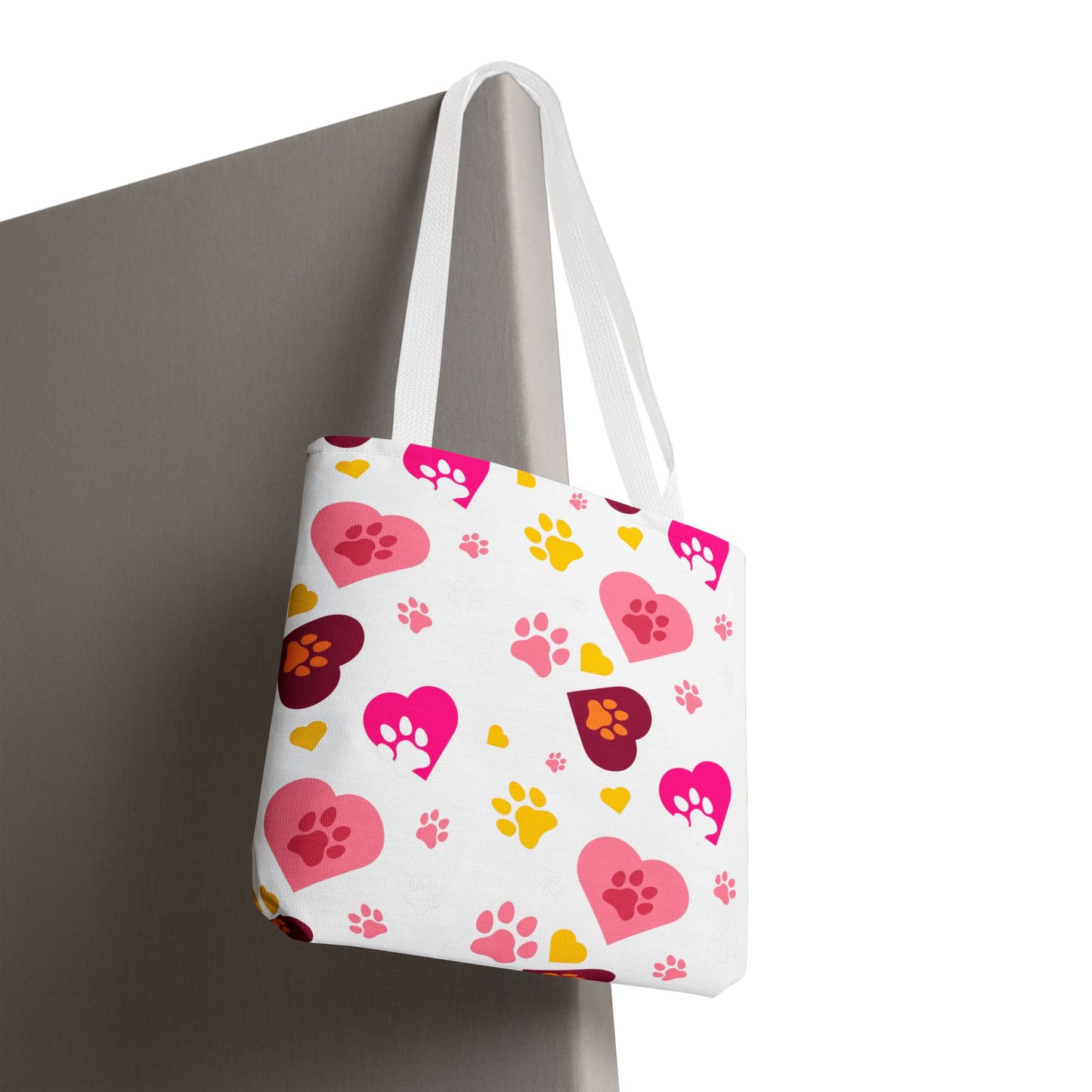 Bolsa de mano con estampado de patas y corazón | Pet Lover Everyday Carry-All
