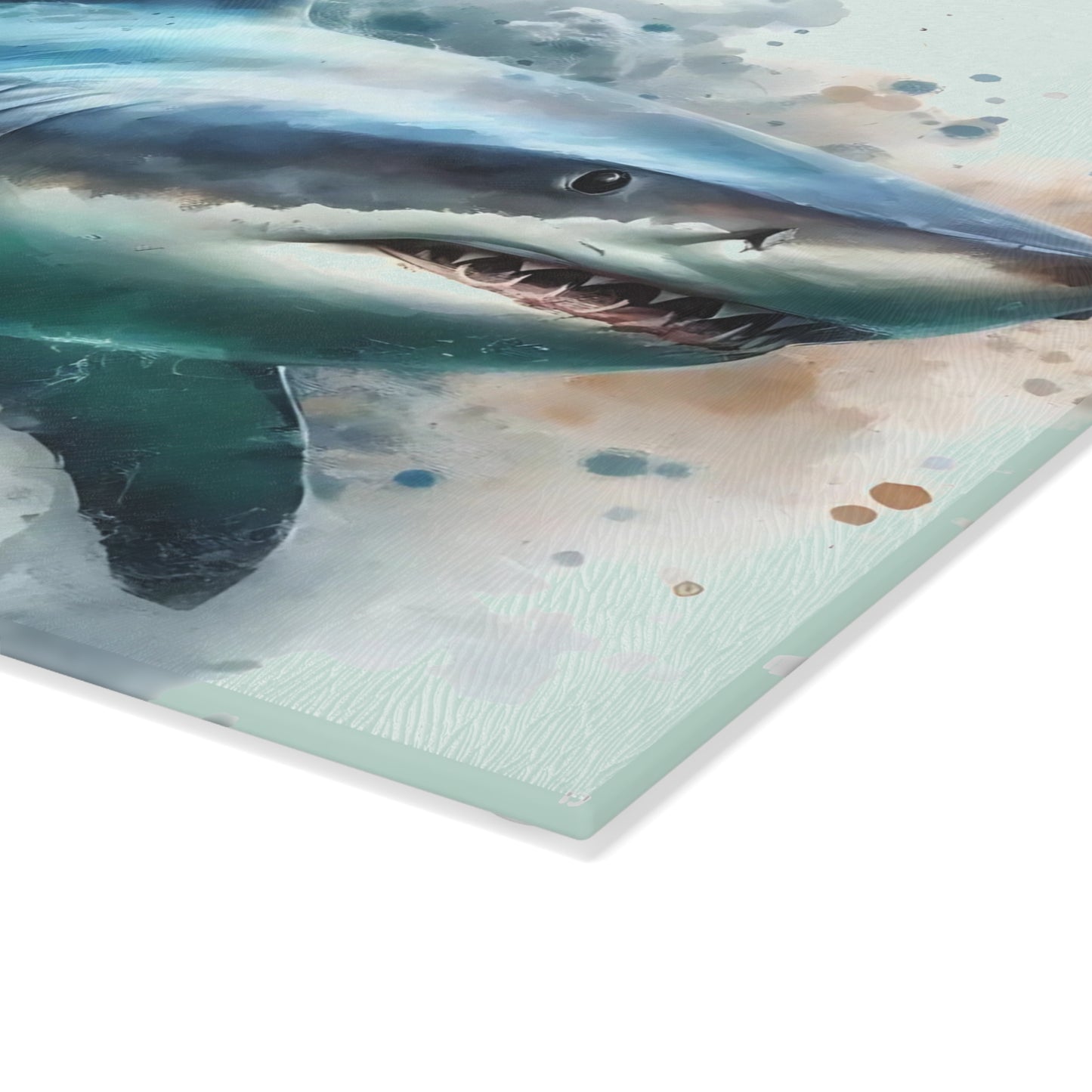 Shark kitchen decor, ocean theme cutting board, shark gift idea, shark lover gift, shark-themed gift, unique cutting board