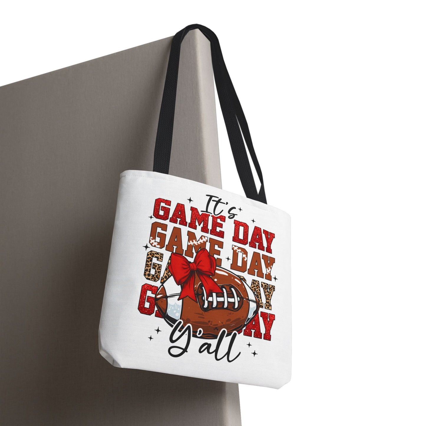 🏈 Game Day Red Bow Football Tote Bag – Sporty, Stylish, and Ready for Kickoff 🎀👜