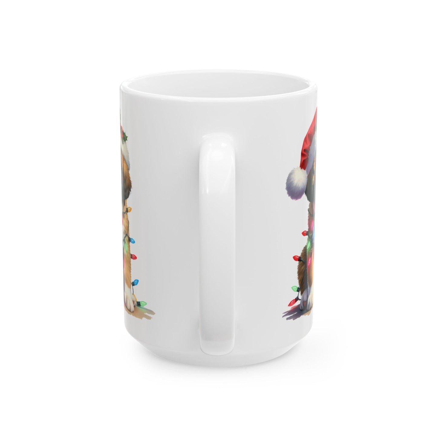 🎄 Saint Bernard Christmas Lights Mug – Festive Cheer with a Fluffy Twist 🐶
