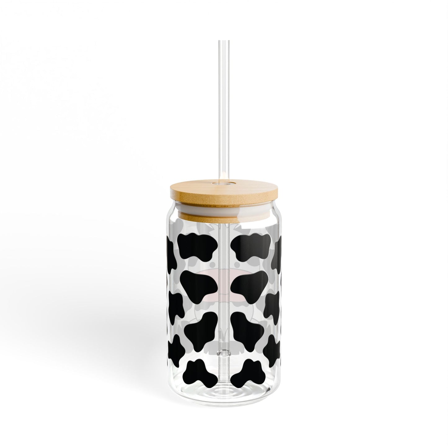 🐮 Moo-velous Cow Print Sipper Glass – Farm Fresh Fun in Every Sip 🥤