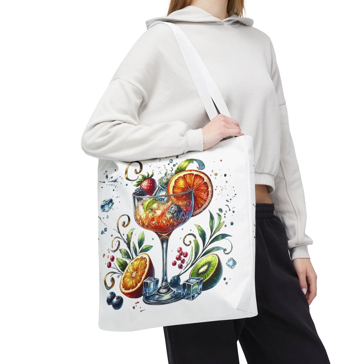 Bolso de cóctel, bolso para bebidas afrutadas, bolso de playa tropical, elegante bolso de lona, regalo para amantes de los cócteles, bolso de mano divertido, práctico bolso de verano.