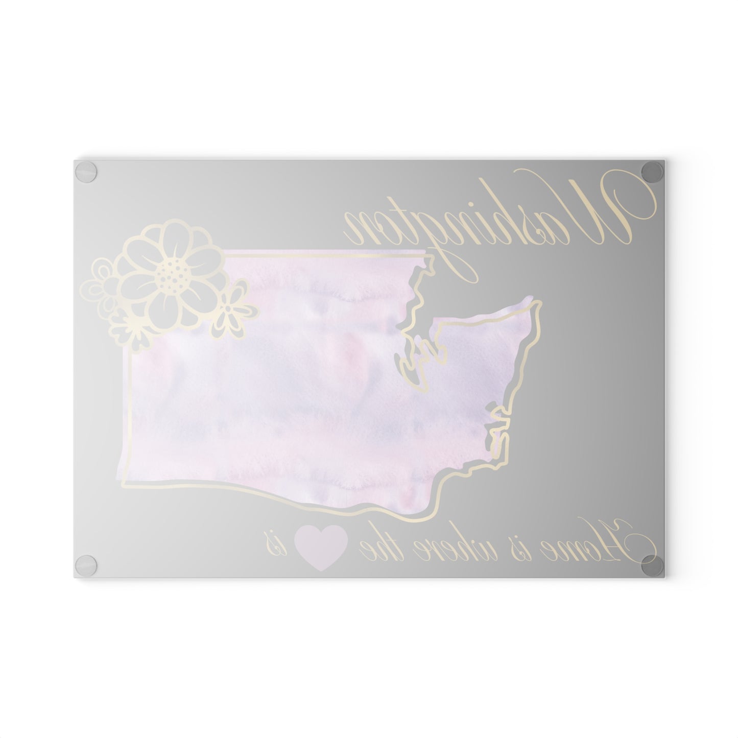 🌸 Washington Floral State Cutting Board – Lavender Mist & Golden Bloom Elegance 🌿