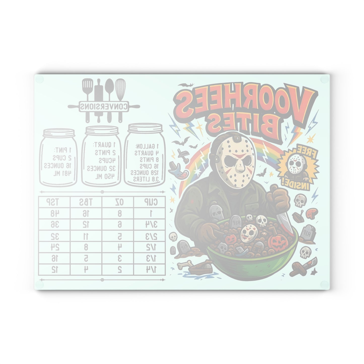 🔪 Voorhees Bites Cutting Board – Killer Crunch with a Side of Chaos 🩸🥣
