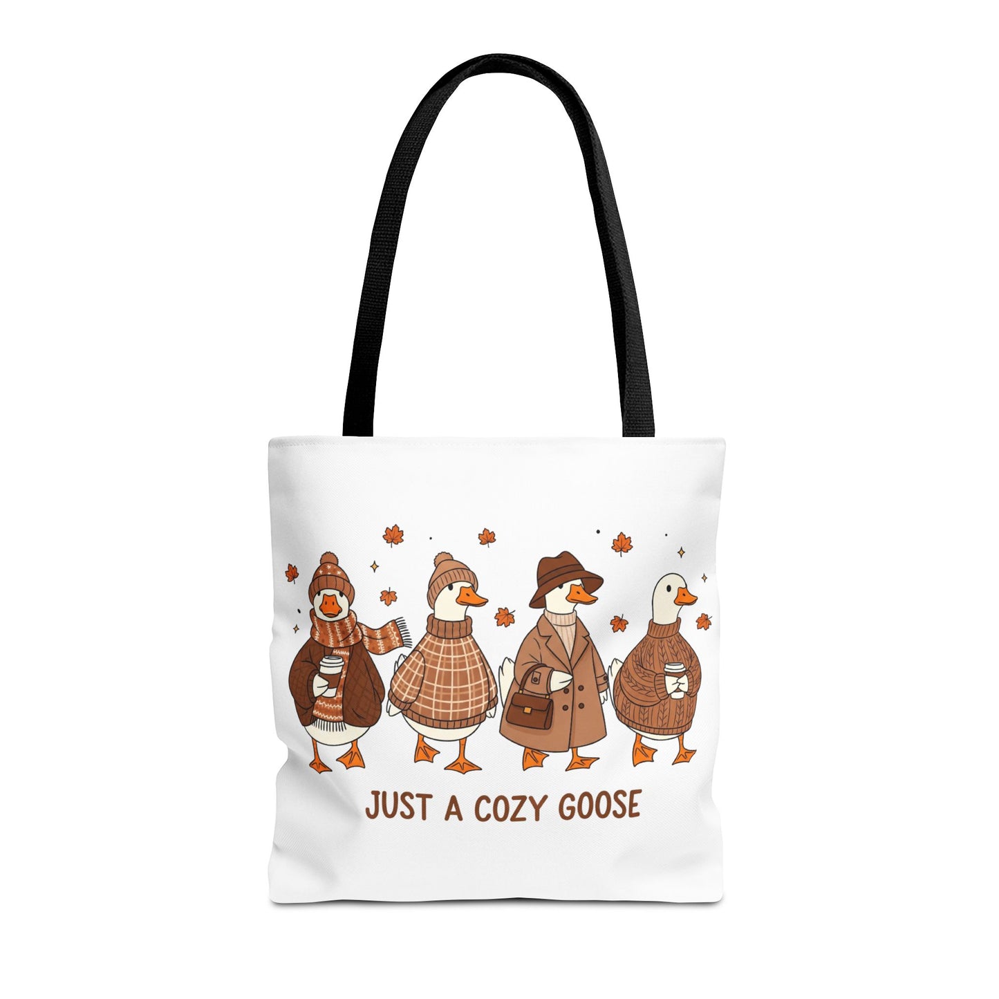 🪶 Just a Cozy Goose Tote Bag – Fall Fashion with Feathered Charm