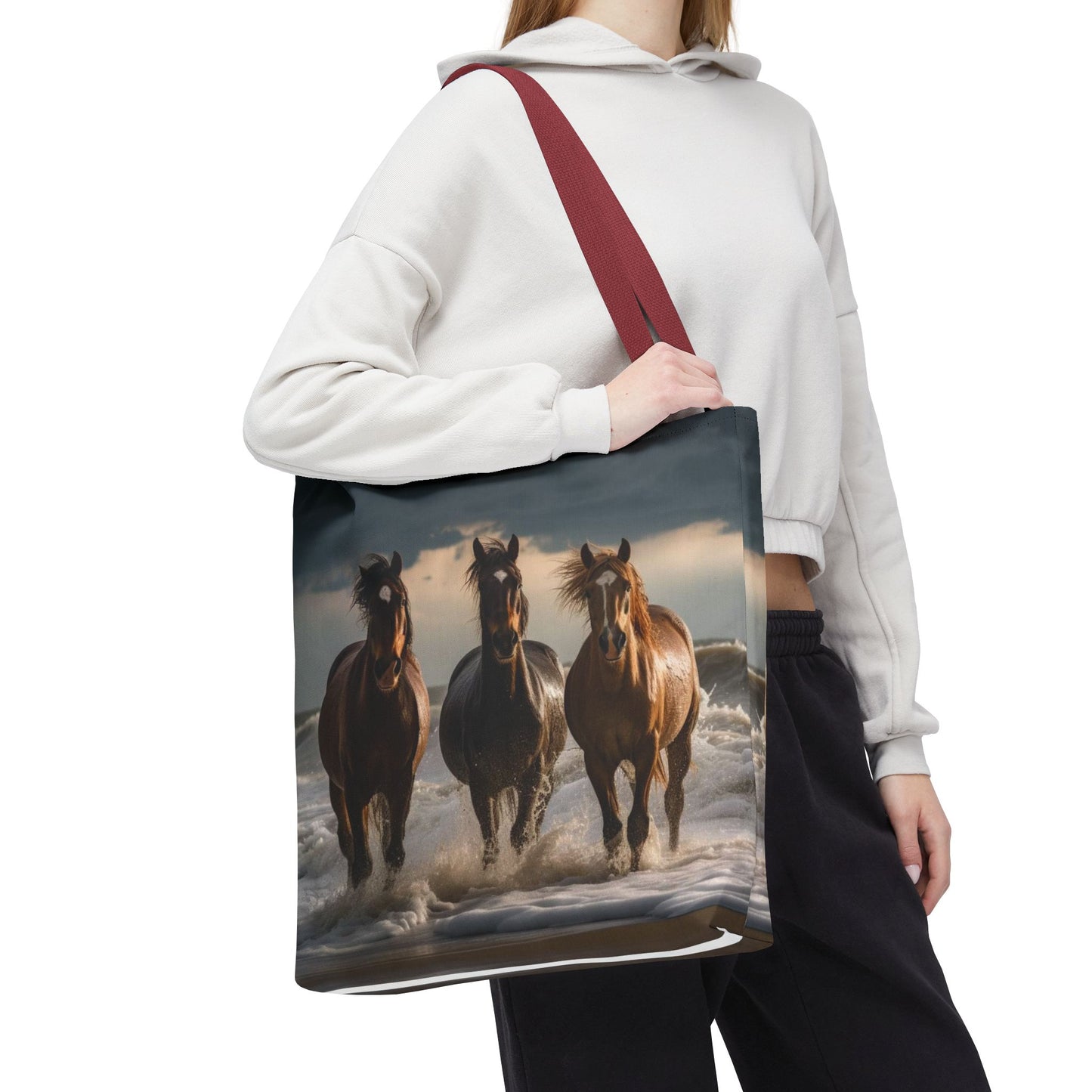 Bolsa de mano Caballos salvajes al anochecer: un bolso de mano atrevido inspirado en la naturaleza para amantes de los caballos