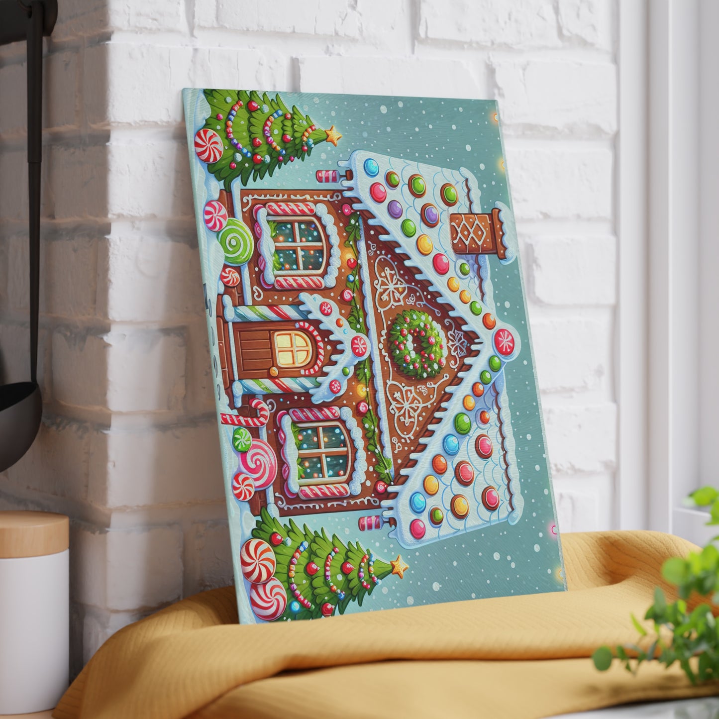 🏠 Gingerbread House Cutting Board – Sweet Holiday Charm for Your Kitchen