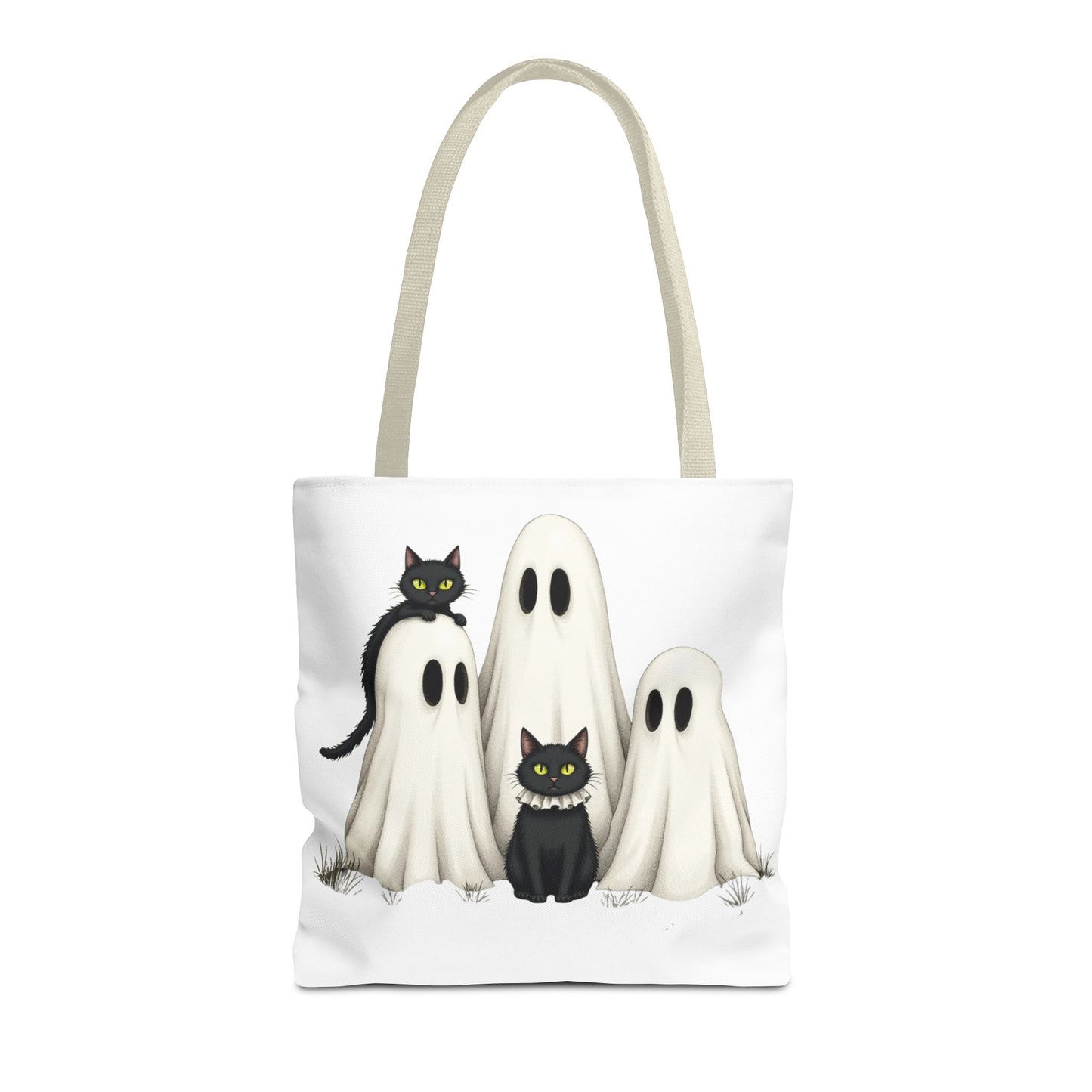 ๐โโฌ Ghosts & Black Cats Halloween Tote Bag โ Spooky Chic Retro Vibes ๐ป๐