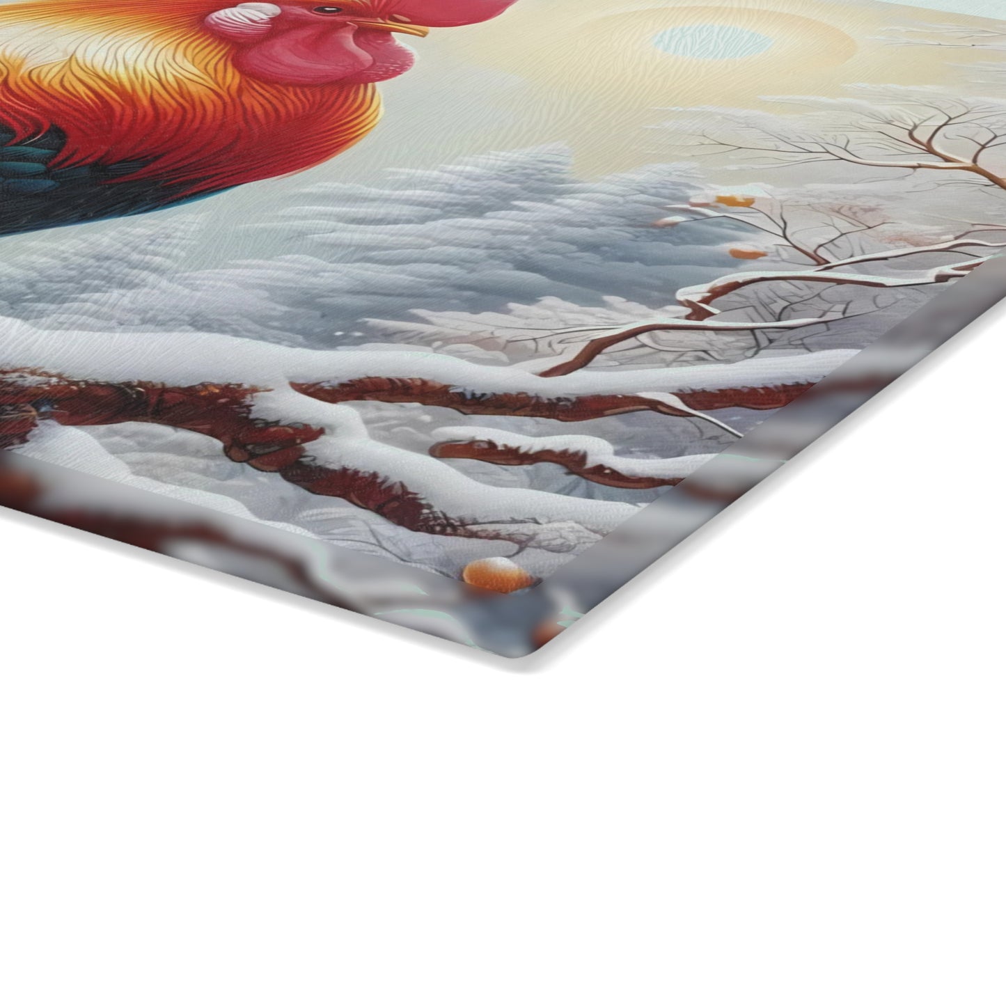 🐓❄️ Winter Rooster Cutting Board – Snowy Elegance for Your Kitchen ❄️🐓