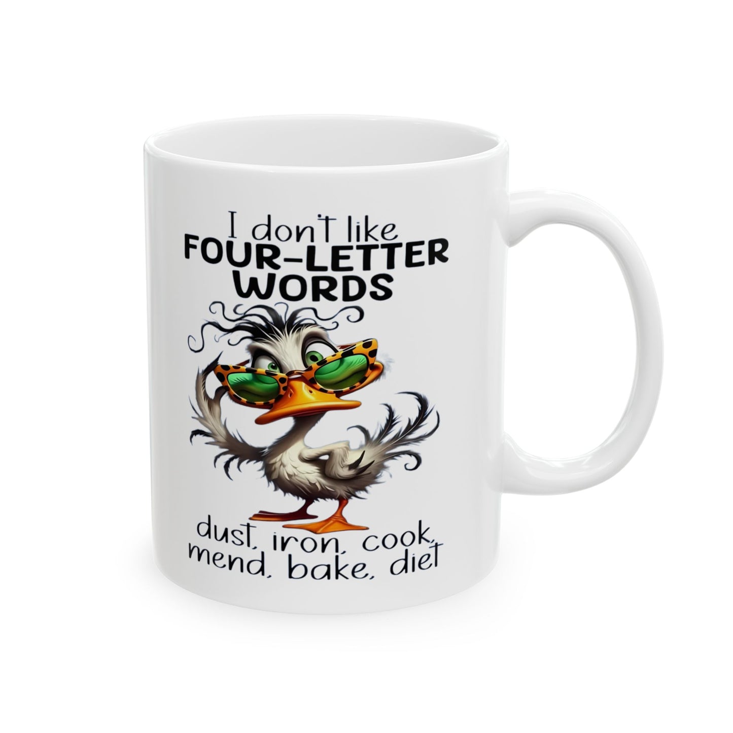 ☕ Taza de café Sassy Duck “Palabras de cuatro letras”: ¡un regalo divertido y con actitud!