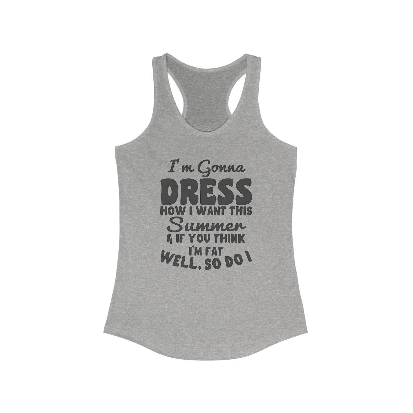 Estilo veraniego que favorece la figura: camiseta de tirantes con espalda nadadora y diseño llamativo