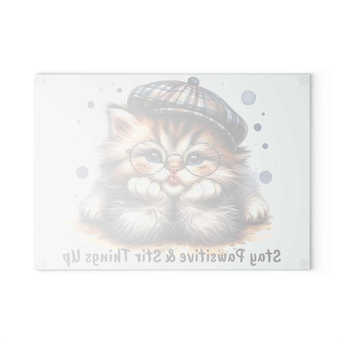 🐾😸 Stay Pawsitive Cat Cutting Board – Whiskered Wisdom & Cozy Kitchen Charm