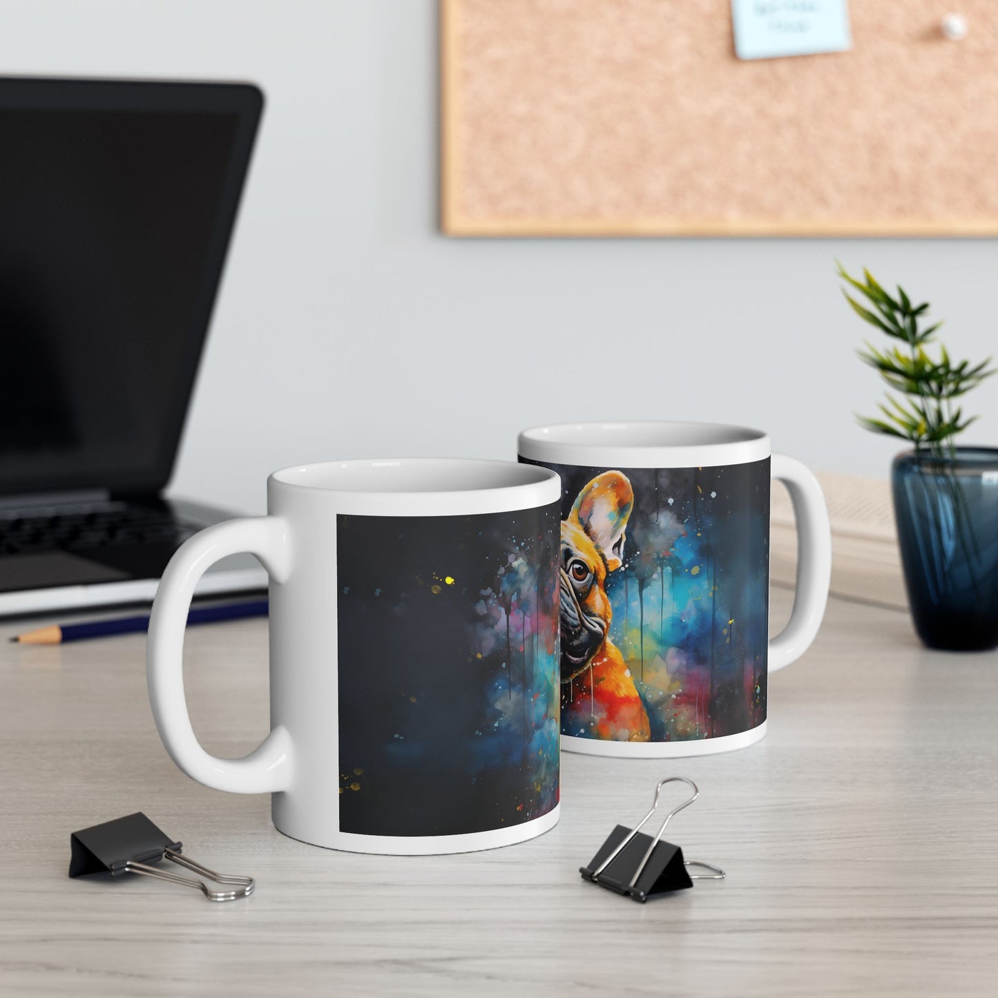 Taza de acuarela de bulldog francés: ¡un homenaje impresionante a tu cachorro favorito!