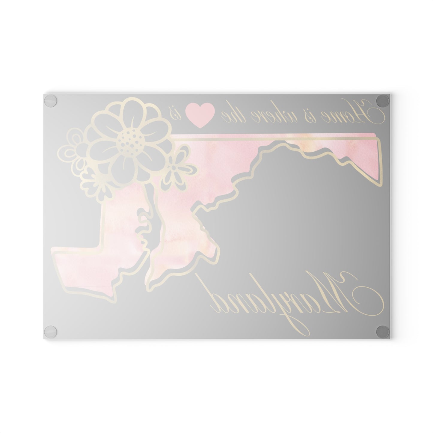 💖 Maryland State Cutting Board – Pink Pride with Elegant Charm