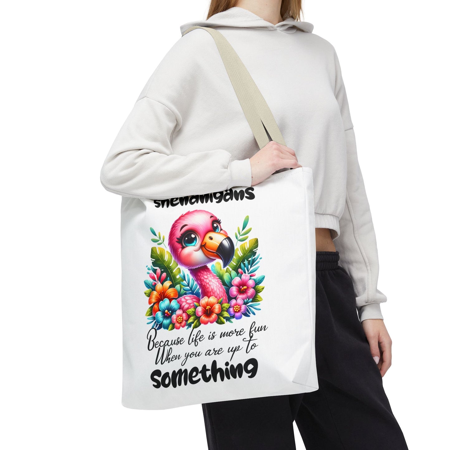 🌸 Flamingo & Floral Bliss – Bolso tote vibrante y divertido 🌺