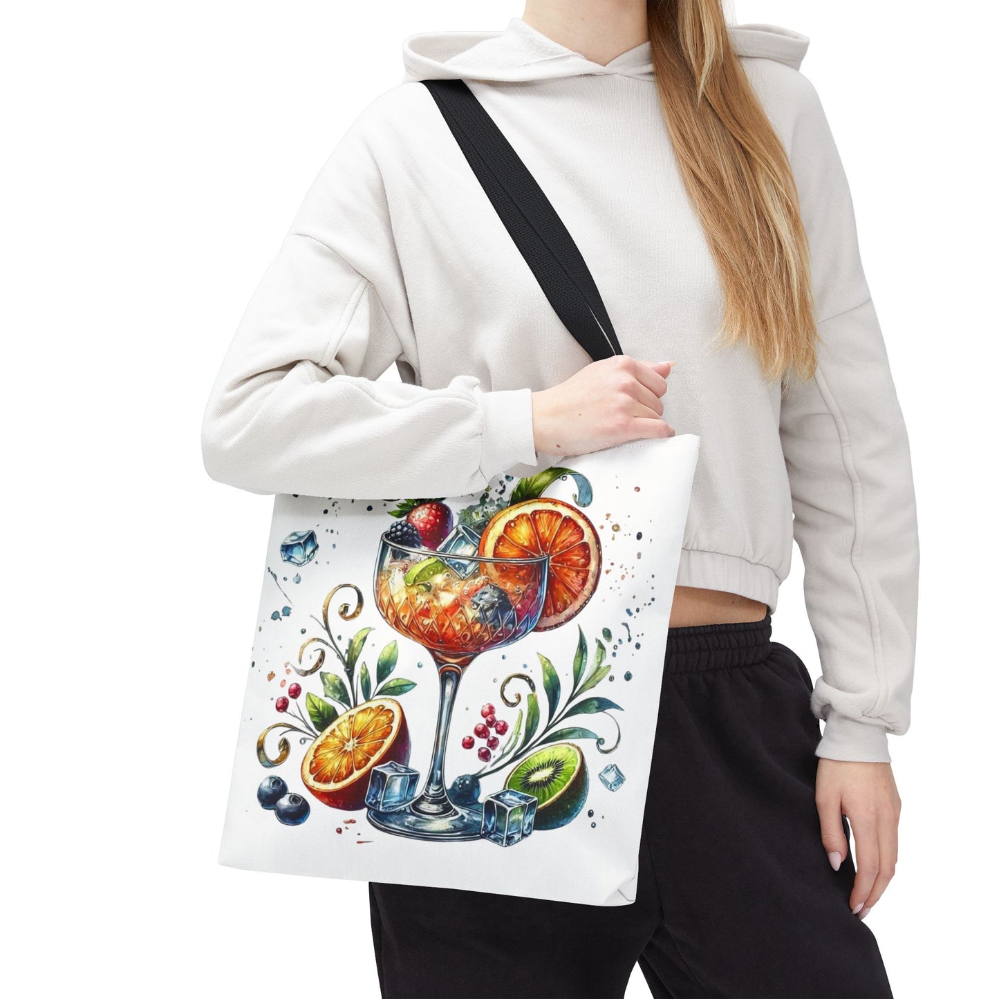 Bolso de cóctel, bolso para bebidas afrutadas, bolso de playa tropical, elegante bolso de lona, regalo para amantes de los cócteles, bolso de mano divertido, práctico bolso de verano.