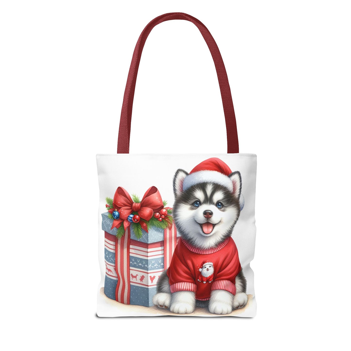 🎁 Christmas Husky Tote Bag – Festive Pup & Holiday Cheer in Every Carry 🎄