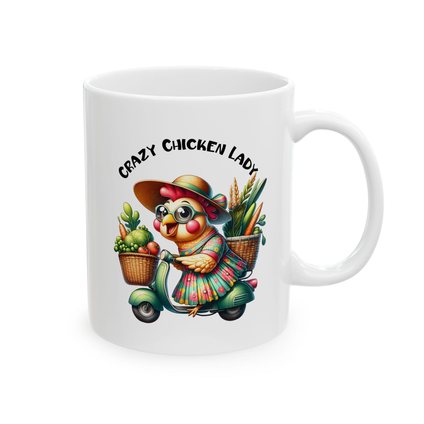 Pollito Veggie Amante de los Patinetes - Taza de Café con Pollito y Patinete 🛵🌽