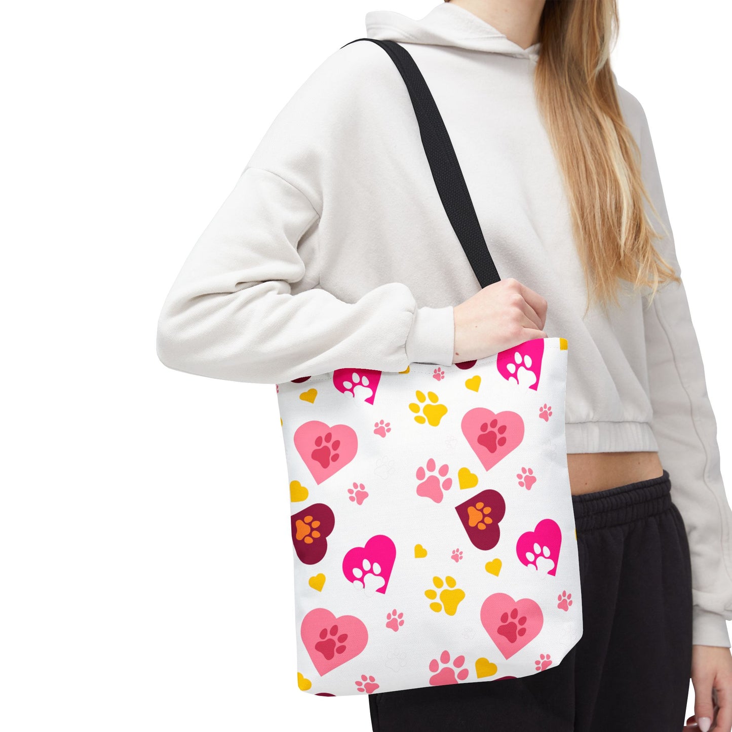 Bolsa de mano con estampado de patas y corazón | Pet Lover Everyday Carry-All
