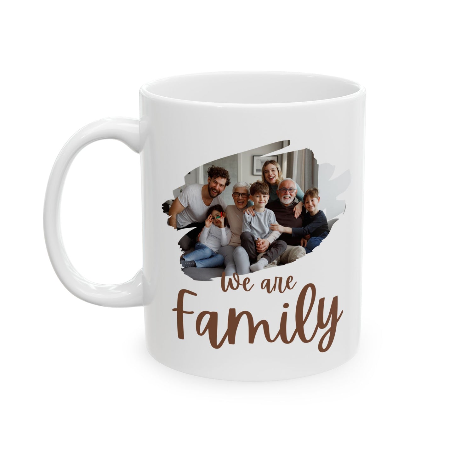 Taza personalizada con foto familiar "Somos Familia" 🏠