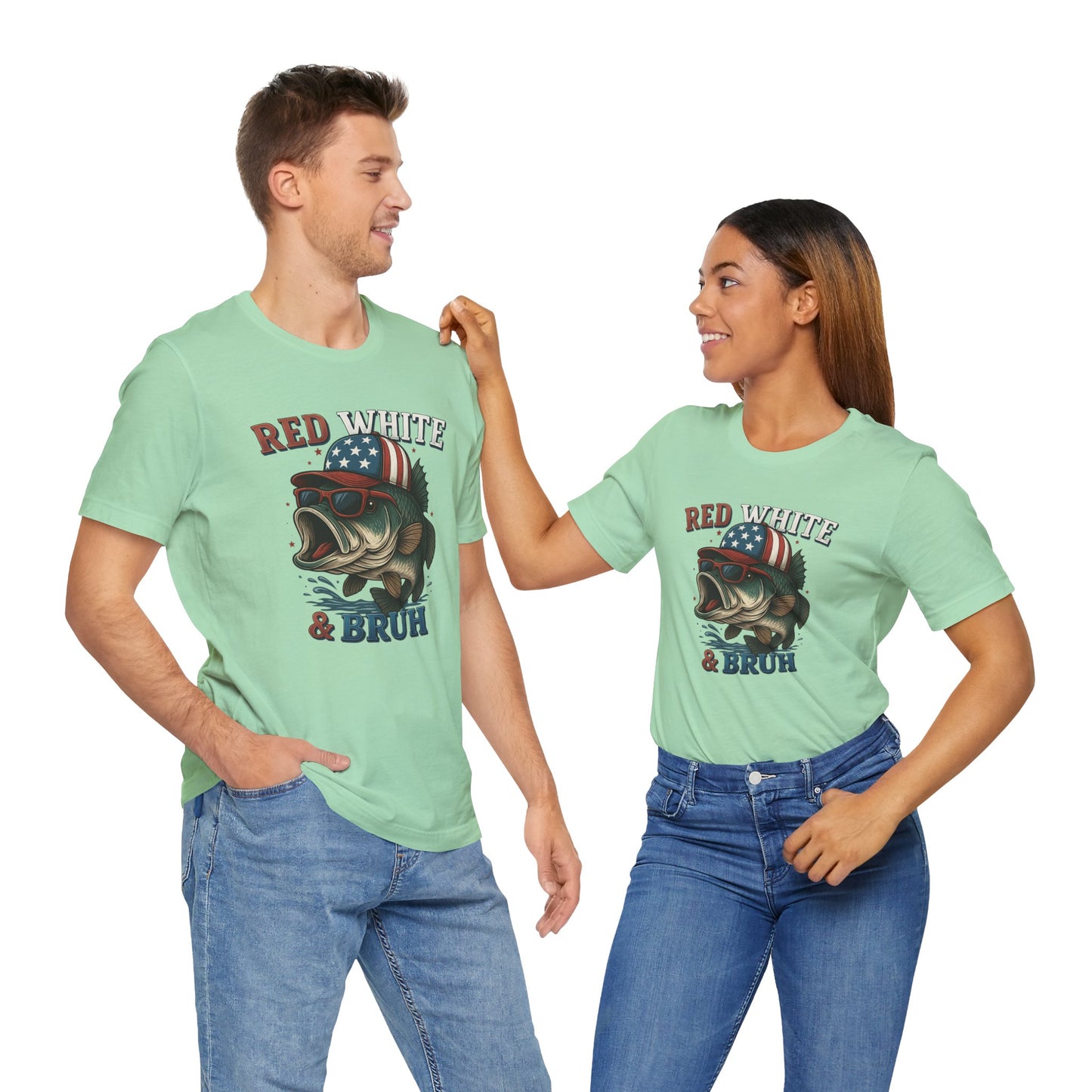Divertida camiseta patriótica de pescado, con estampado rojo, blanco y negro, unisex, ideal para el 4 de julio, regalo para papá, ideal para barbacoas de verano.