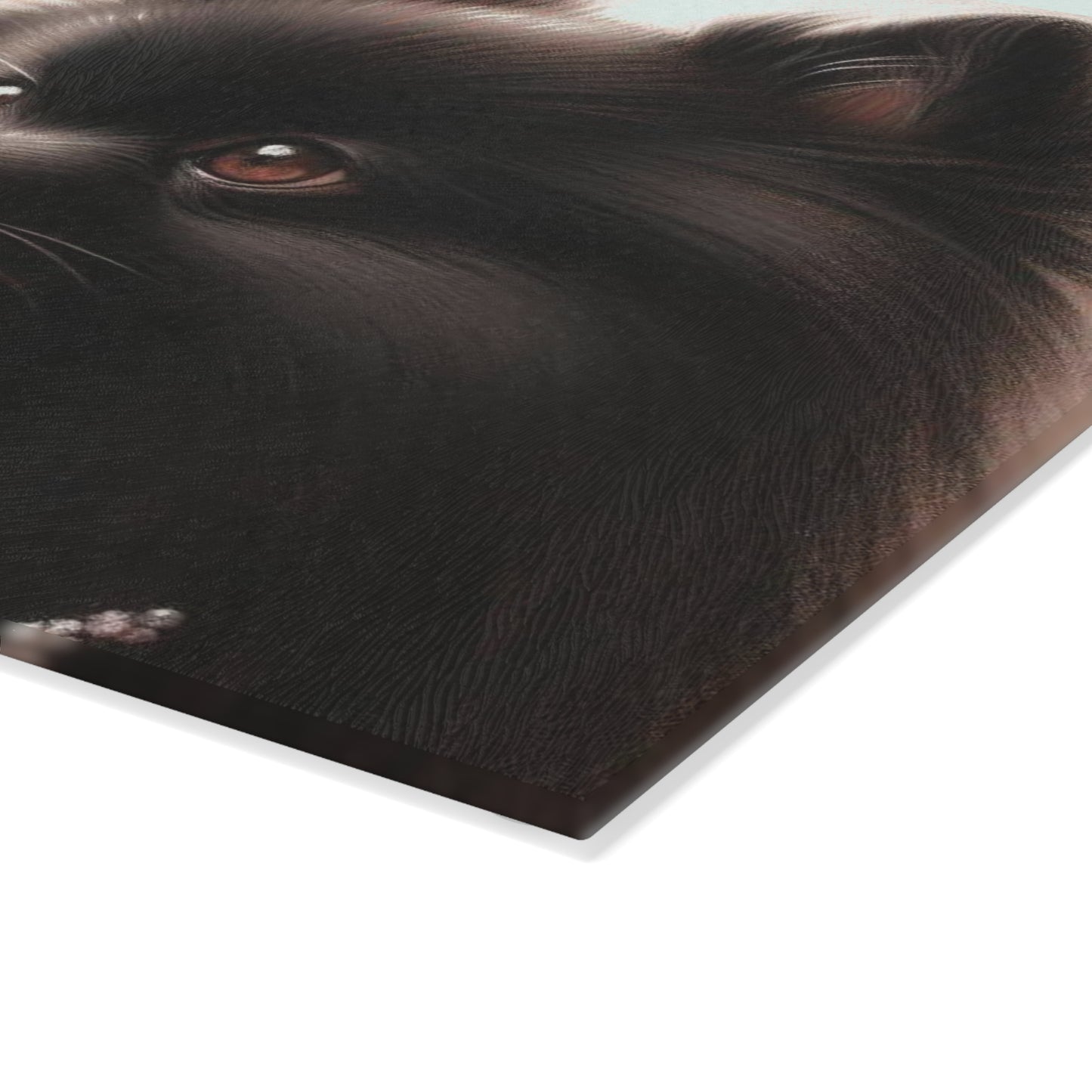 🖤 Black Pomeranian Cutting Board – Sweet Fluff & Floral Charm for Dog Lovers