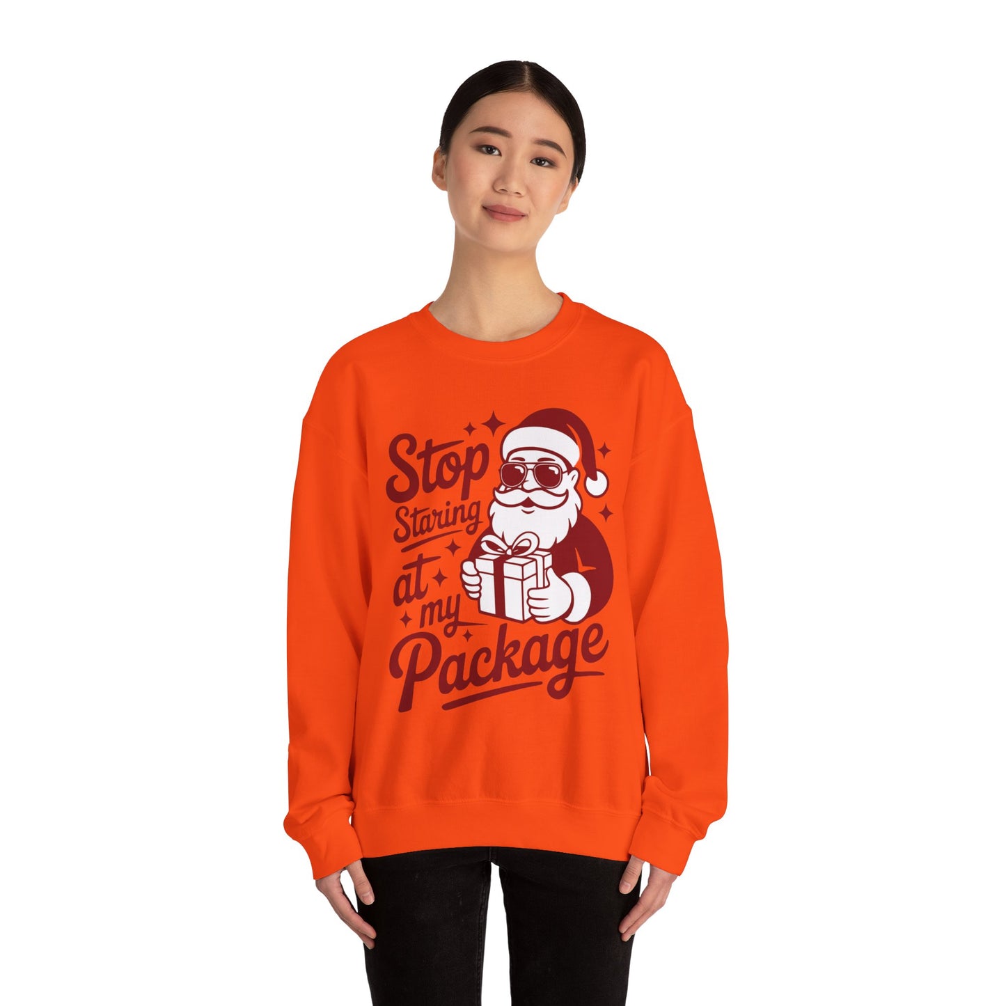 ๐
๐คฃ Stop Staring at My Package Sweatshirt โ Funny Santa Holiday Pullover