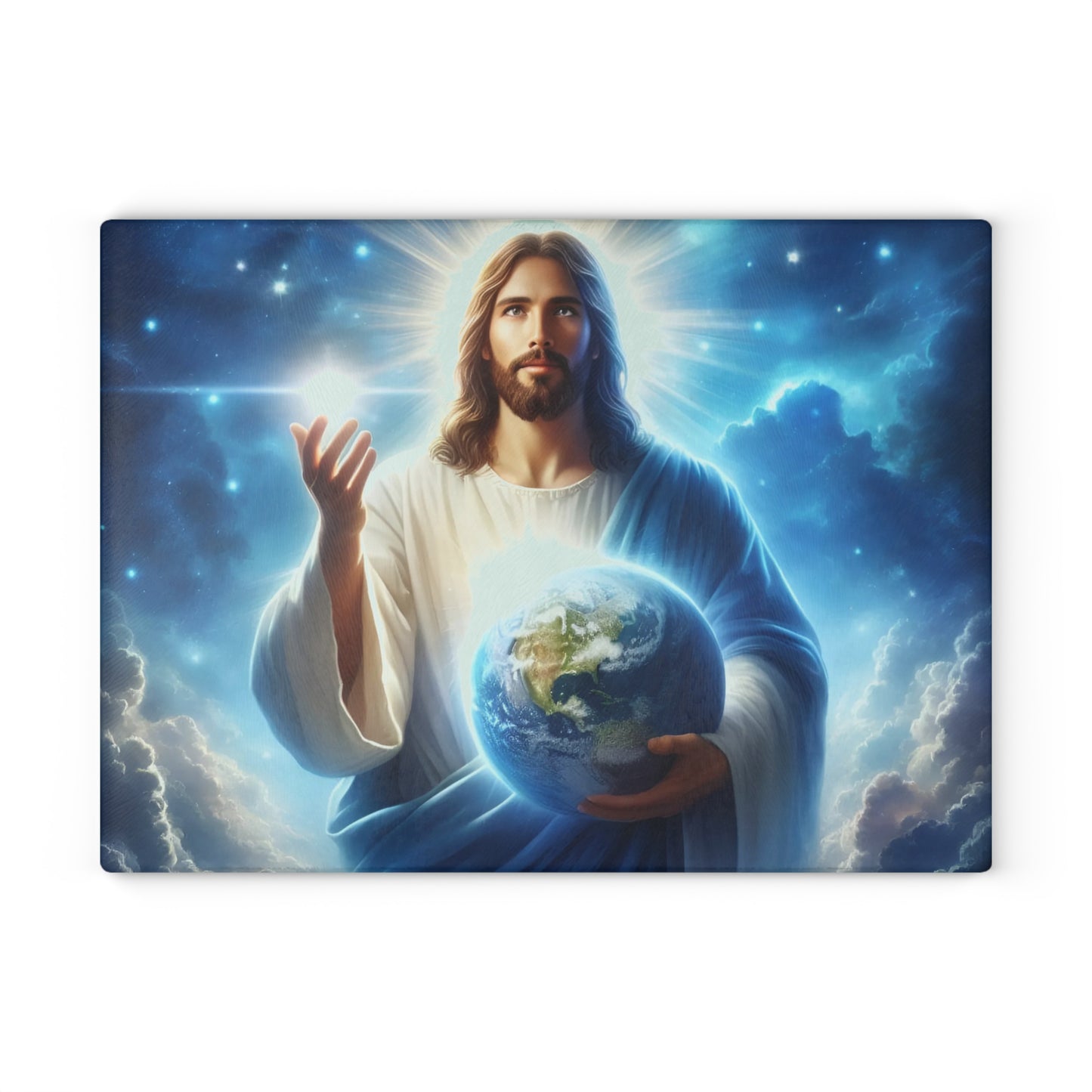 Tabla de cortar de Jesús, tabla de charcutería, tabla de cortar única, tabla de cortar de vidrio templado, regalo de inauguración de la casa, tabla de cortar personalizada