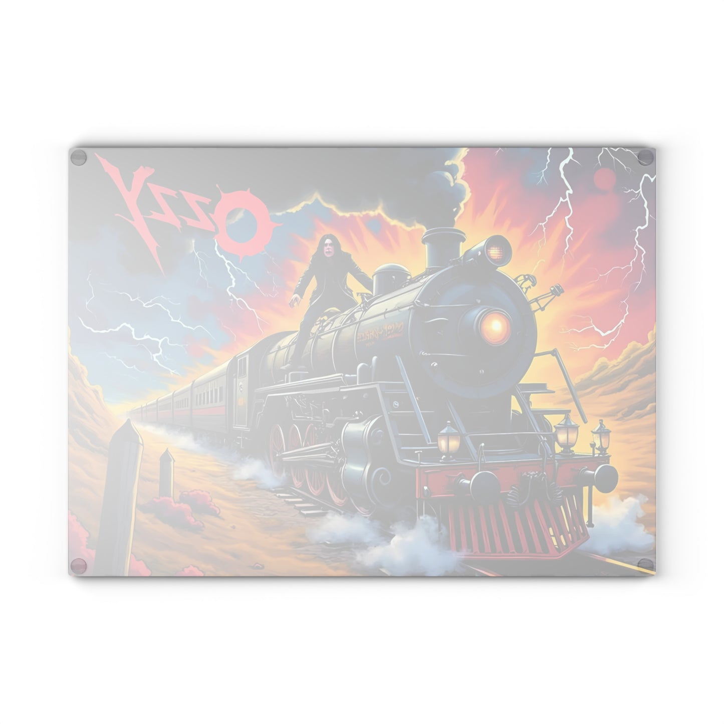 🚂⚡ Storm Train Inferno Cutting Board – Electrifying Energy Meets Bold Rebel Vibes 🔥🎸