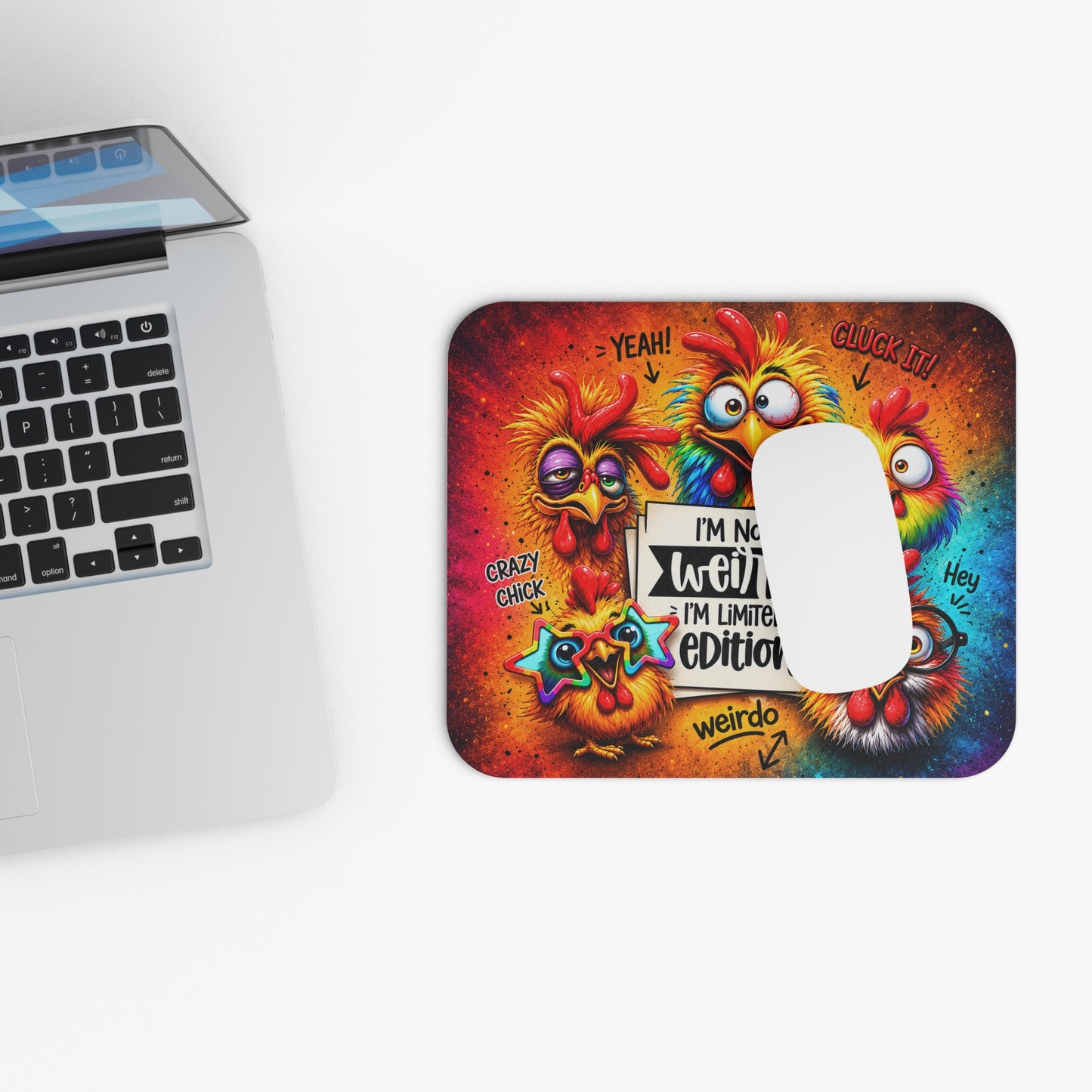Funny Chicken Mouse Pad – Colorful Limited Edition Desk Decor