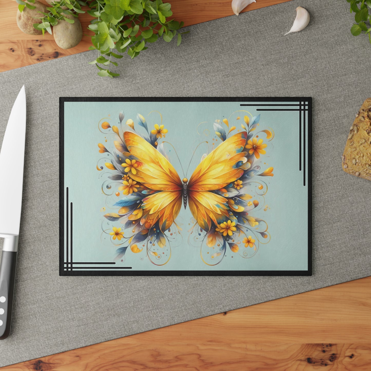 Tabla de cortar personalizada, regalo de boda, regalo de cumpleaños para mujer, nueva decoración para el hogar, tabla de cortar personalizada, diseño personalizado, mariposa, regalo personalizado para ella