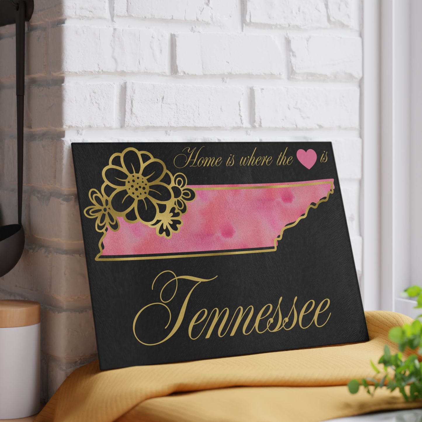 🌸 Tennessee Floral State Cutting Board – Rosy Charm with Southern Grace 🎀