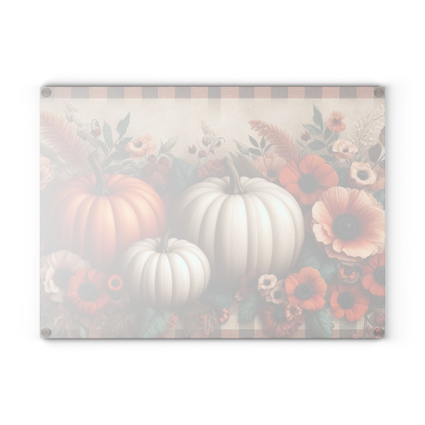 🍂🎃 Autumn Pumpkins and Florals Cutting Board – Rustic Fall Kitchen Décor 🍁🌻