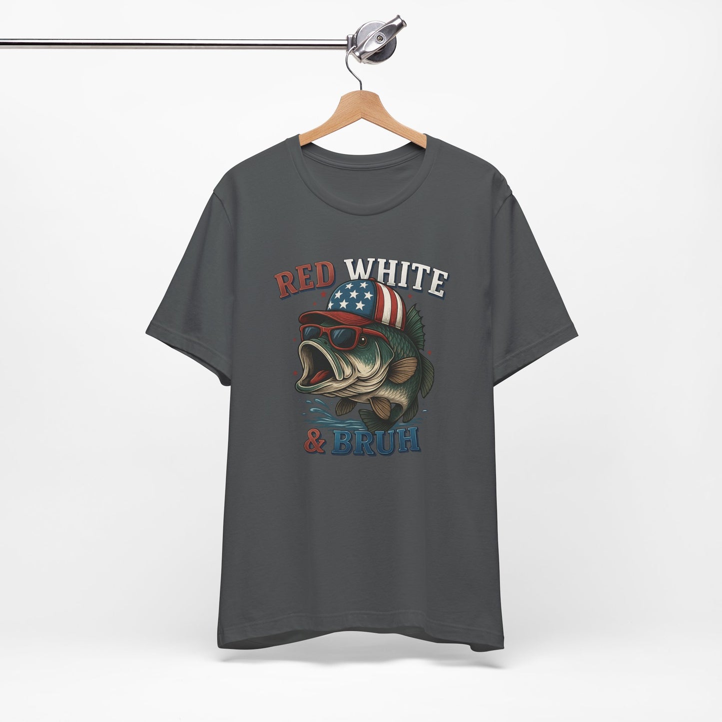 Divertida camiseta patriótica de pescado, con estampado rojo, blanco y negro, unisex, ideal para el 4 de julio, regalo para papá, ideal para barbacoas de verano.