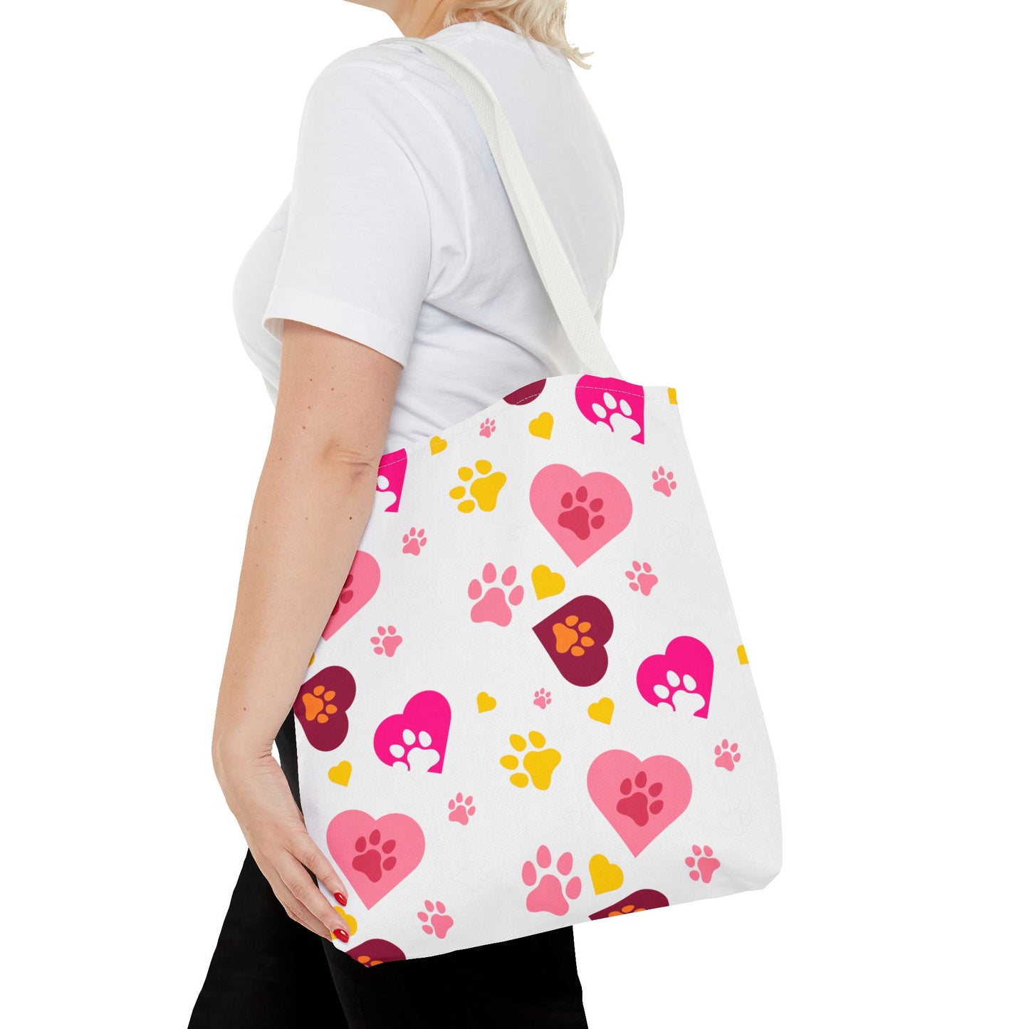 Bolsa de mano con estampado de patas y corazón | Pet Lover Everyday Carry-All