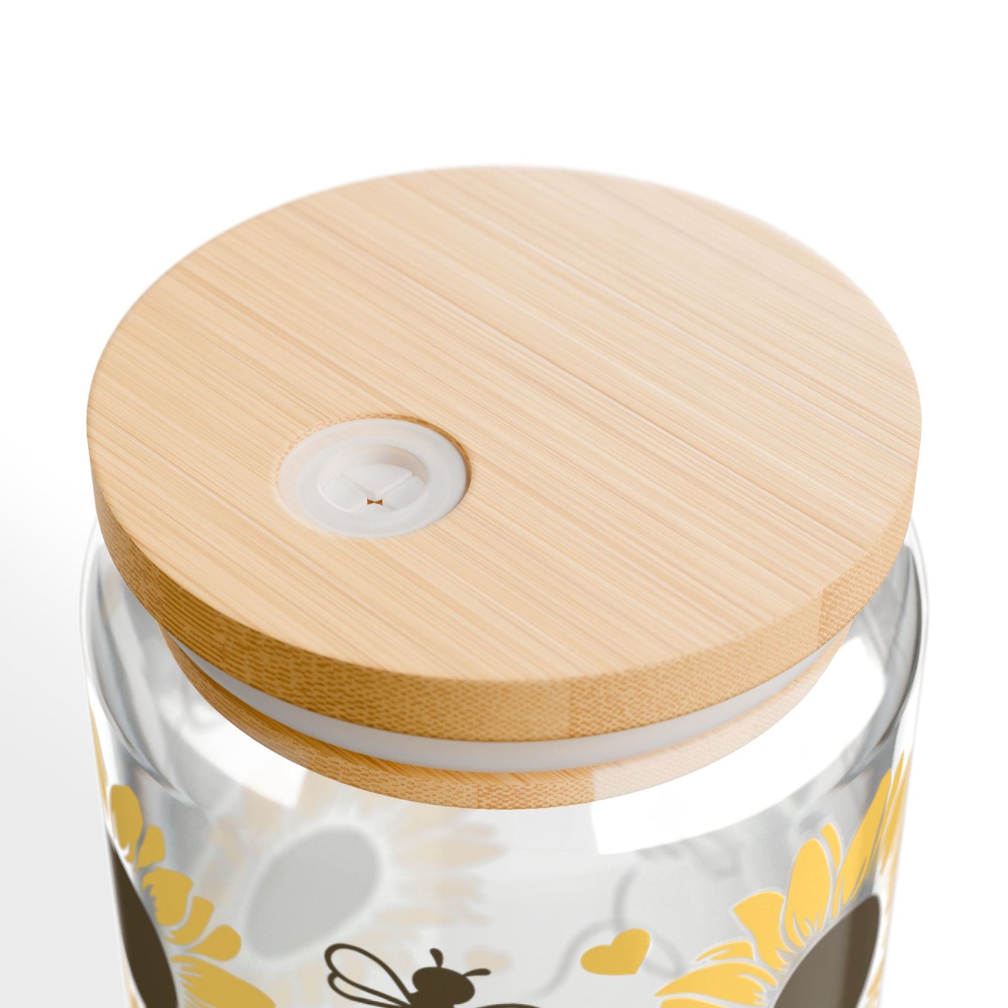 🌻 Sunflower & Bees Sipper Glass – Brighten Your Day with Every Sip 🐝