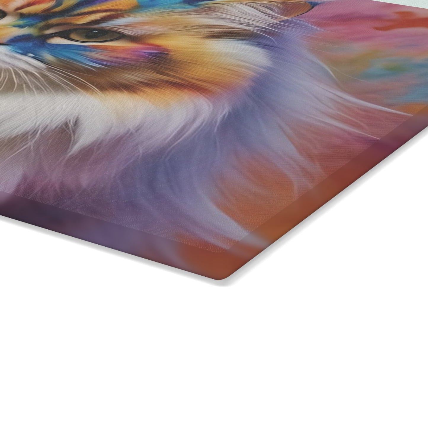 🐱🎨 Rainbow Regal Persian Cat Cutting Board – Colorful Whimsy Meets Kitchen Chic 💫